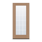 Prehung Grills Between Glass 18 Light Flush Glazed Fiberglass Entry Door System - Full Lite, Tan Woodgrain, White 5/8" Grilles