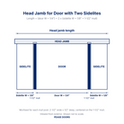 Exterior Head Jamb for Door with Two Sidelites - sizing diagram
