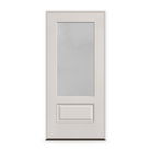 Prehung Micro-Granite Flush Glazed Fiberglass Entry Door System - 3/4 Lite, White Satin Smooth