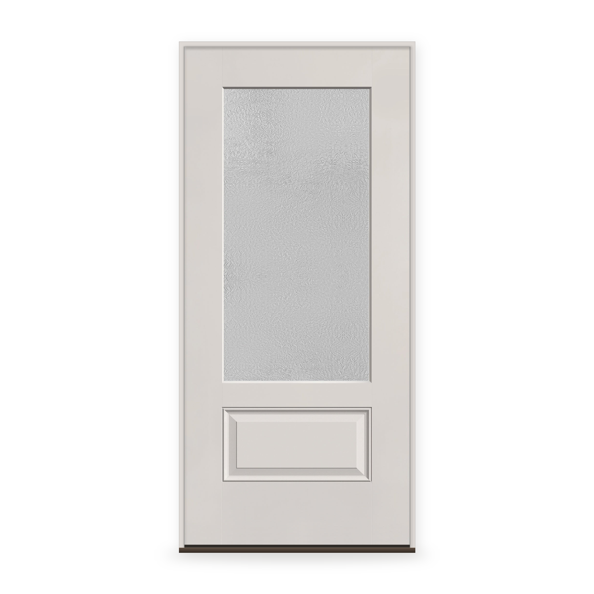 Prehung Micro-Granite Flush Glazed Fiberglass Entry Door System - 3/4 Lite, White Satin Smooth