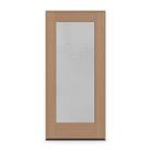 Prehung Micro-Granite Flush Glazed Fiberglass Entry Door System - Full Lite, Tan Woodgrain, 