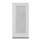 Prehung Micro-Granite Flush Glazed Fiberglass Entry Door System - Full Lite, White Satin Smooth, 