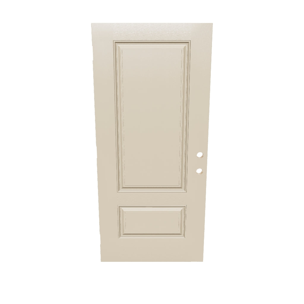 Mahogany Grain Fiberglass Entry Door Slab (2 Panel 3/4)