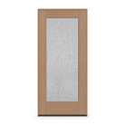 Prehung Rain Flush Glazed Fiberglass Entry Door System - Full Lite, Tan Woodgrain, 