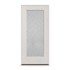 Prehung Rain Flush Glazed Fiberglass Entry Door System - Full Lite, White Satin Smooth, 