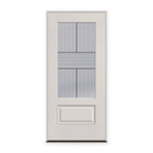 Prehung Rill Flush Glazed Fiberglass Entry Door System - 3/4 Lite, White Satin Smooth