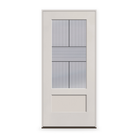 Prehung Rill Flush Glazed Fiberglass Entry Door System - 3/4 Lite Shaker, White Satin Smooth