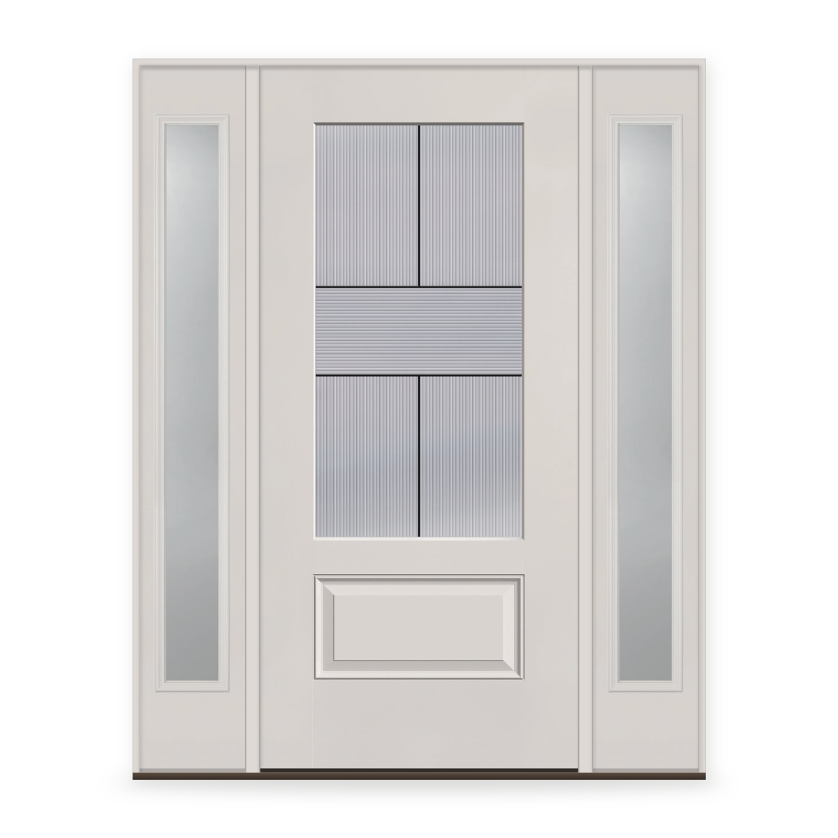 Rill Flush Glazed Fiberglass Entry Door System with Two Sidelites - 3 ...