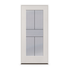 Prehung Rill Flush Glazed Fiberglass Entry Door System - Full Lite, White Satin Smooth