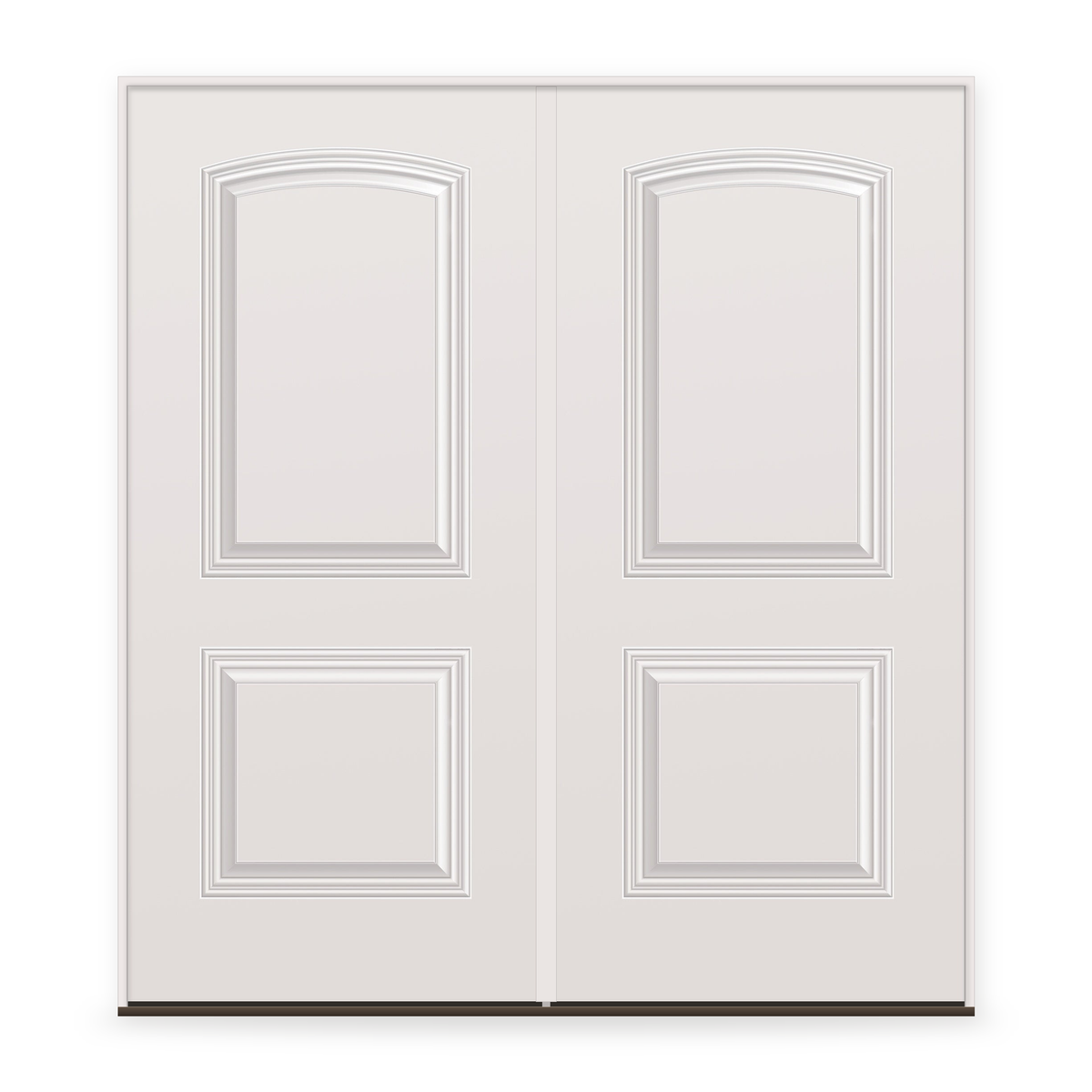 Double Steel Edge Entry Door System - 2 Panel Cambertop, Primed White Smooth