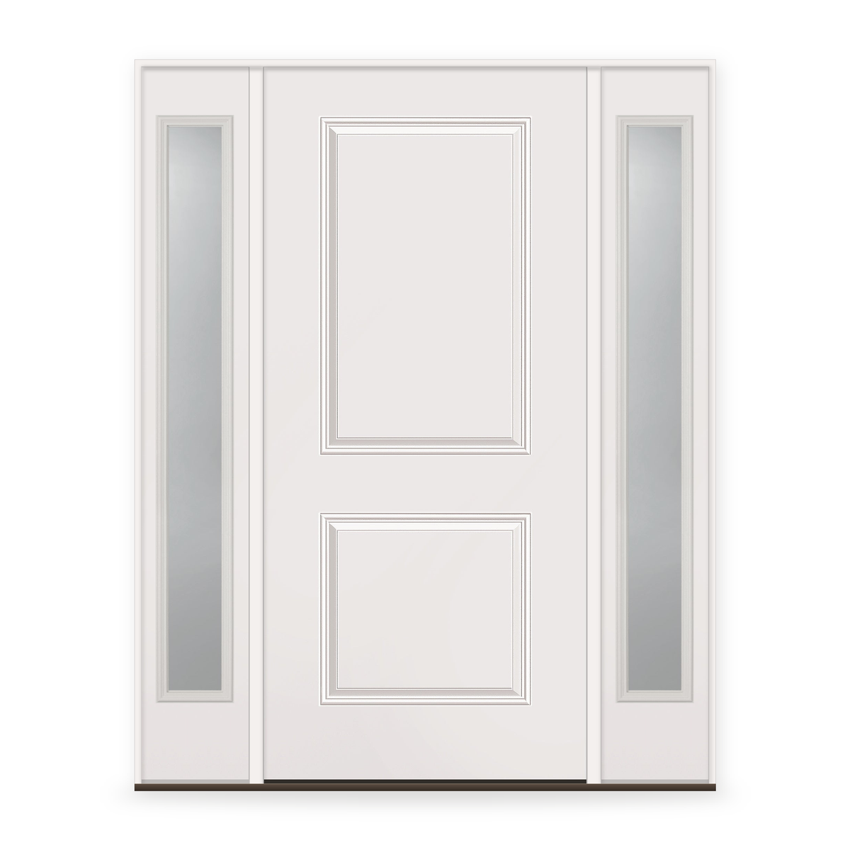 Steel Edge Entry Door System with Two Sidelites - 2 Panel, Primed White Smooth