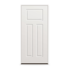 Prehung Steel Edge Entry Door System - 3 Panel Urban Craftsman, Primed White Smooth