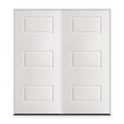 Double Steel Edge Entry Door System - 3 Panel Urban, Primed White Smooth