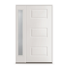 Steel Edge Entry Door System with Sidelite - 3 Panel Urban, Primed White Smooth