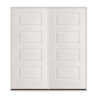 Double Steel Edge Entry Door System - 4 Panel Urban, Primed White Smooth