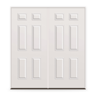 Double Steel Edge Entry Door System - 6 Panel, Primed White Smooth