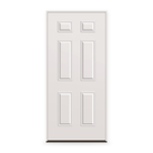Prehung Steel Edge Entry Door System - 6 Panel, Primed White Smooth
