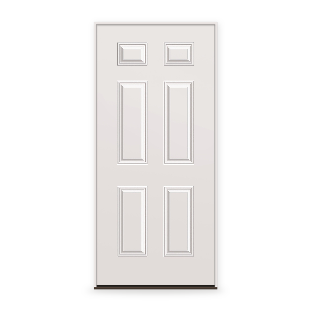 Prehung Steel Edge Entry Door System - 6 Panel, Primed White Smooth