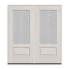 Double Vapor Flush Glazed Fiberglass Entry Door System - 3/4 Lite, White Satin Smooth