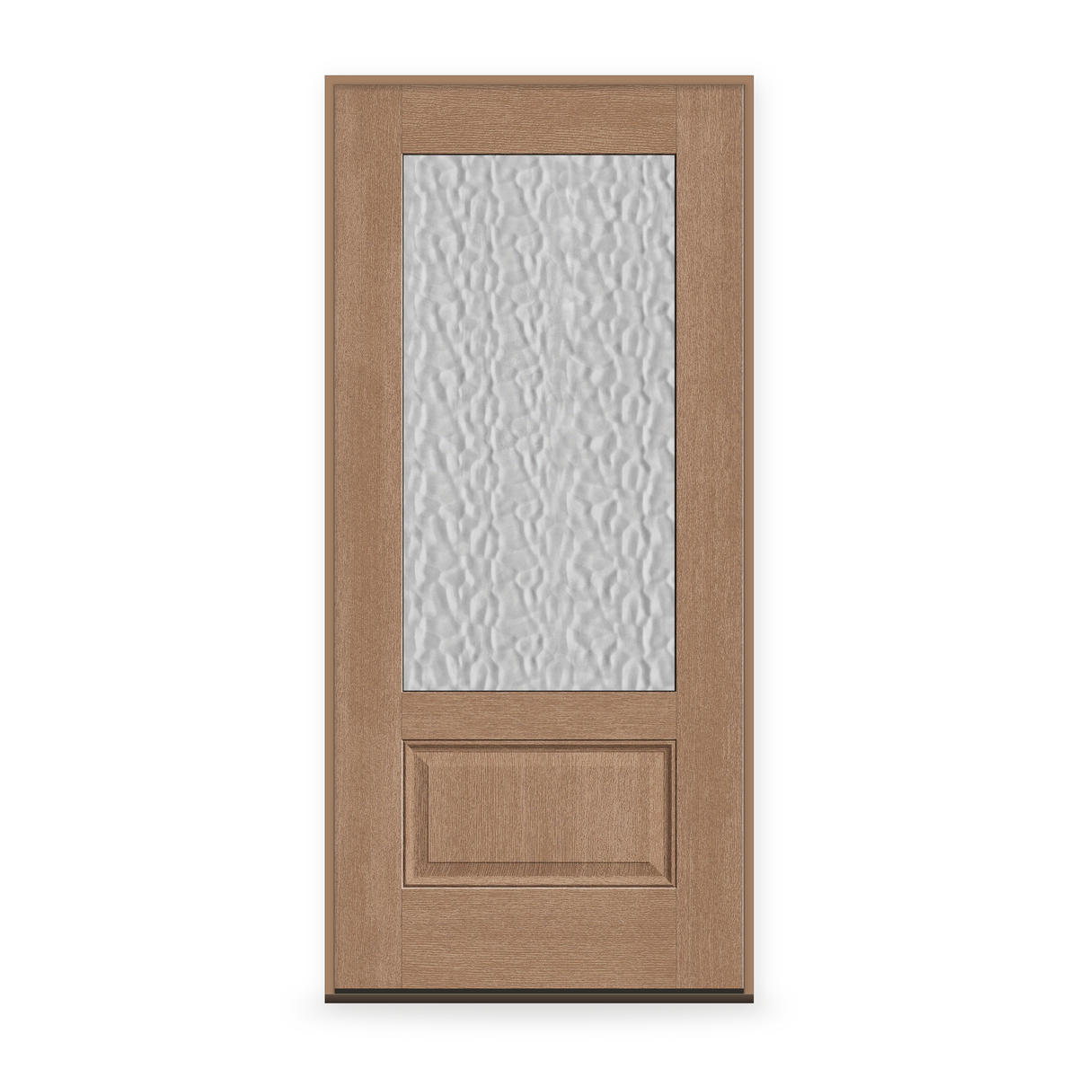 Prehung Vapor Flush Glazed Fiberglass Entry Door System - 3/4 Lite, Tan Woodgrain