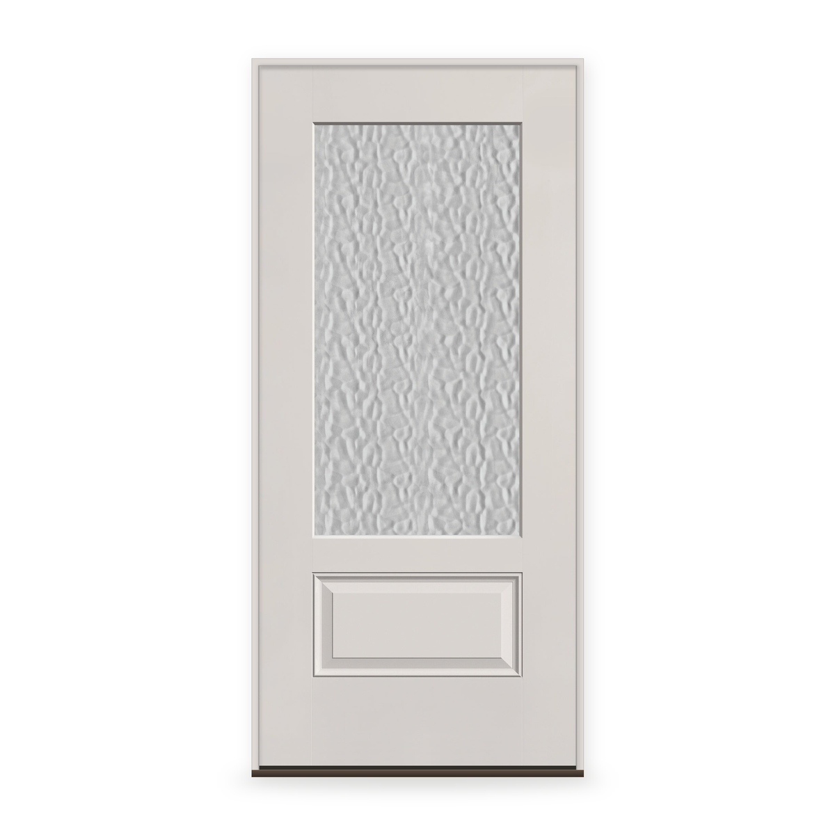 Prehung Vapor Flush Glazed Fiberglass Entry Door System - 3/4 Lite, White Satin Smooth