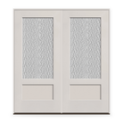 Double Vapor Flush Glazed Fiberglass Entry Door System - 3/4 Lite Shaker, White Satin Smooth