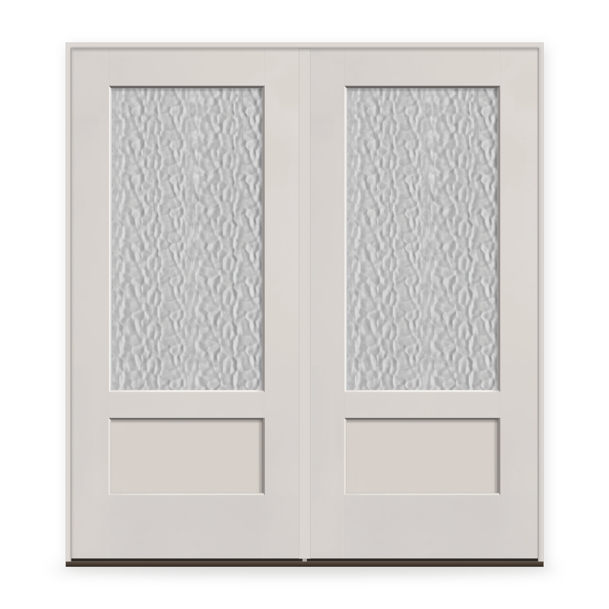 Double Vapor Flush Glazed Fiberglass Entry Door System - 3/4 Lite Shaker, White Satin Smooth