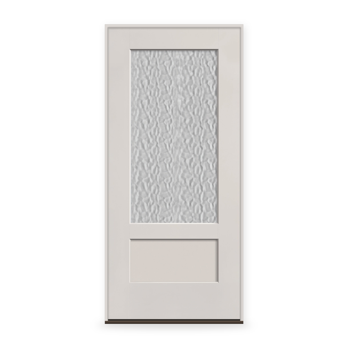 Prehung Vapor Flush Glazed Fiberglass Entry Door System - 3/4 Lite Shaker, White Satin Smooth