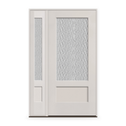 Vapor Flush Glazed Fiberglass Entry Door System with Sidelite - 3/4 Lite Shaker, White Satin Smooth