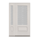 Vapor Flush Glazed Fiberglass Entry Door System with Sidelite - 3/4 Lite, White Satin Smooth