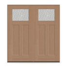 Double Vapor Flush Glazed Fiberglass Entry Door System - Craftsman 2 Panel, Tan Woodgrain