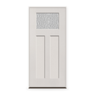 Prehung Vapor Flush Glazed Fiberglass Entry Door System - Craftsman 2 Panel, White Satin Smooth