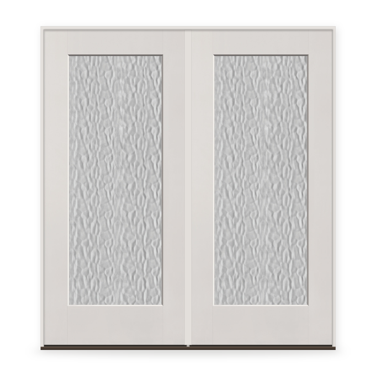 Double Vapor Flush Glazed Fiberglass Entry Door System - Full Lite, White Satin Smooth
