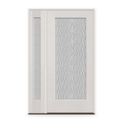 Vapor Flush Glazed Fiberglass Entry Door System with Sidelite - Full Lite, White Satin Smooth