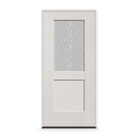Prehung Vapor Flush Glazed Fiberglass Entry Door System - Half Lite Shaker, White Satin Smooth
