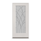 Prehung Waterside Flush Glazed Fiberglass Entry Door System - Full Lite, White Satin Smooth