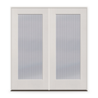 Double Wide Reed Flush Glazed Fiberglass Entry Door System - Full Lite, White Satin Smooth