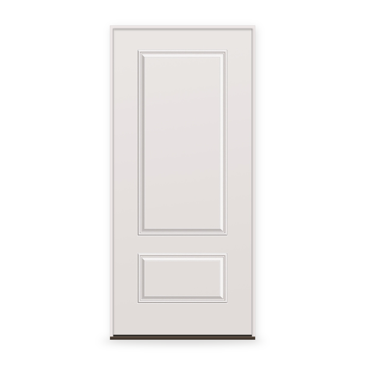 Prehung Wood Edge Steel Entry Door System - 2 Panel 3/4, Primed White Smooth