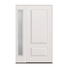 Wood Edge Steel Entry Door System with Sidelite - 2 Panel 3/4, Primed White Smooth