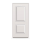 Prehung Wood Edge Steel Entry Door System - 2 Panel Cambertop, Primed White Smooth