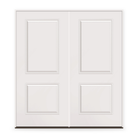 Double Wood Edge Steel Entry Door System - 2 Panel, Primed White Smooth