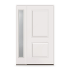 Wood Edge Steel Entry Door System with Sidelite - 2 Panel, Primed White Smooth