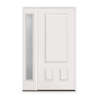 Wood Edge Steel Entry Door System with Sidelite - 3 Panel 3/4, Primed White Smooth