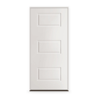 Prehung Wood Edge Steel Entry Door System - 3 Panel Urban, Primed White Smooth