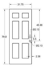 32" x 80" Prehung Smooth Fiberglass Entry Door System (6 Panel) - Pease Doors: The Door Store