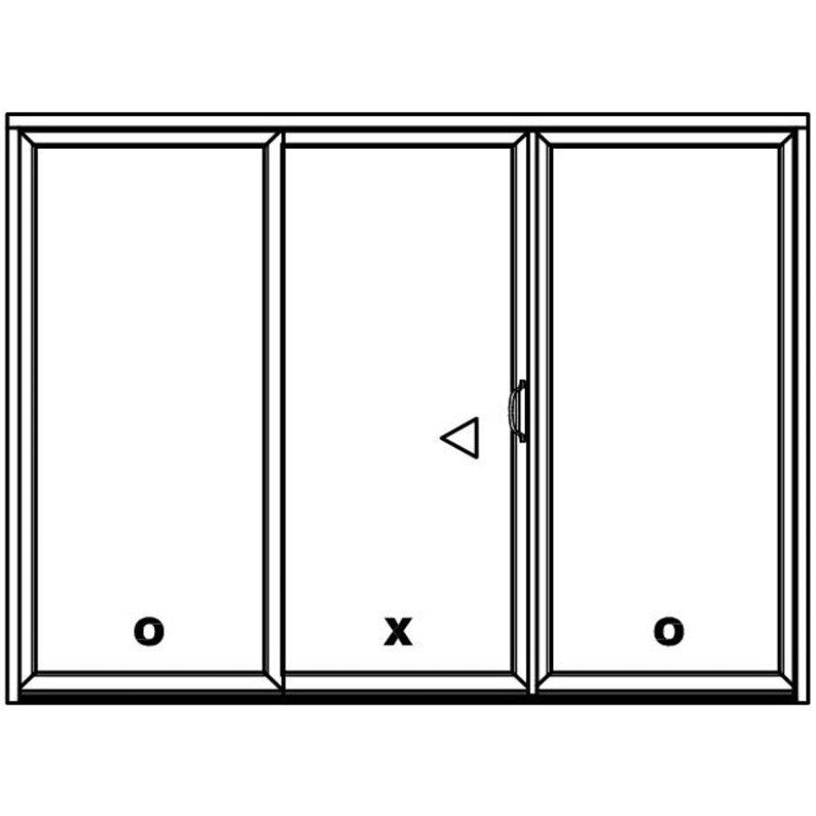 3 Panel Sliding White Patio Door (Raise & Lower Blinds) - Pease Doors: The Door Store