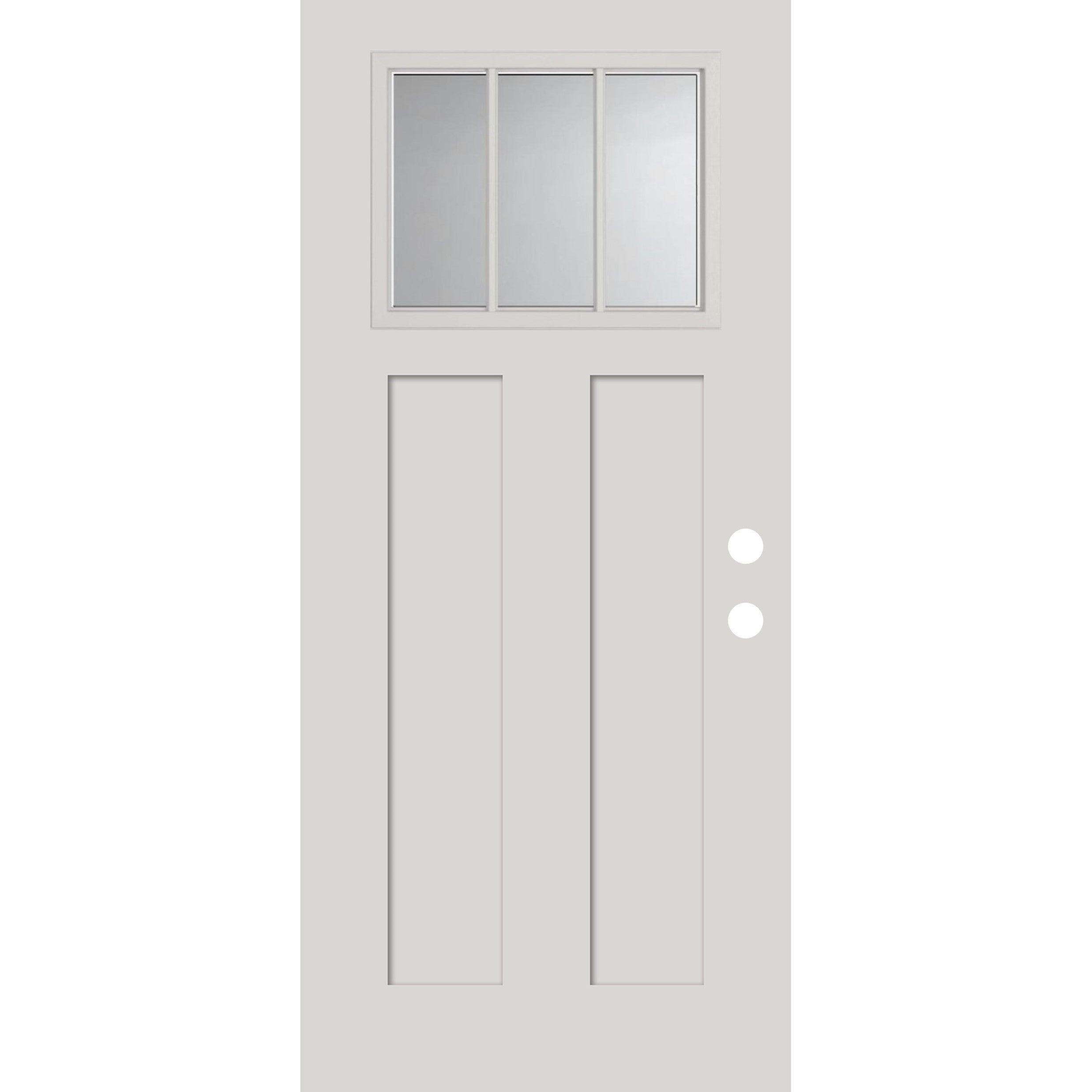 Smooth Fiberglass Entry Door Slab (3 Panel Craftsman)