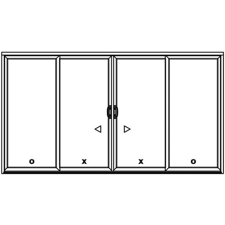 4 Panel Sliding White Patio Door (Raise & Lower Blinds) - Pease Doors: The Door Store