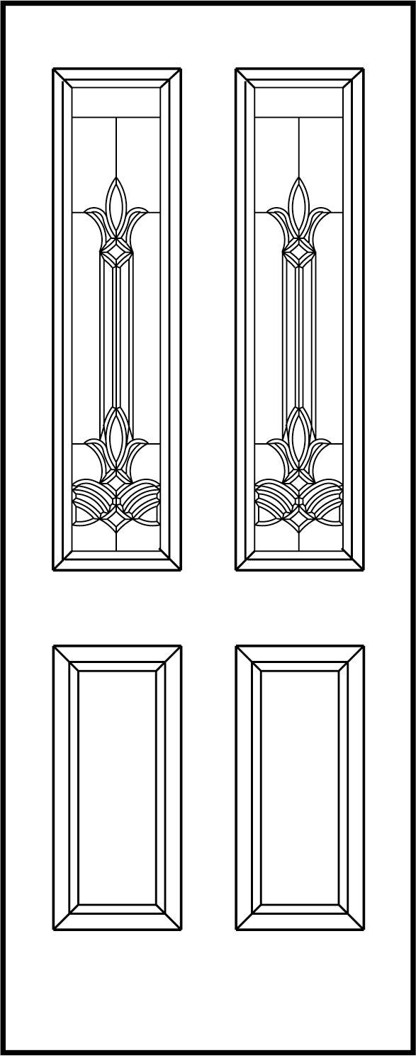 Essex Glass and Frame Kit (Half Sidelite 10" x 38" Frame Size) - Pease Doors: The Door Store