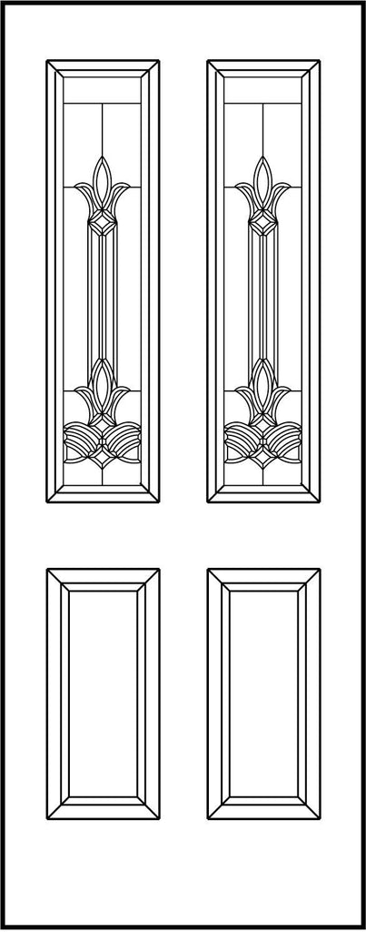Essex Glass and Frame Kit (Half Sidelite 10" x 38" Frame Size) - Pease Doors: The Door Store